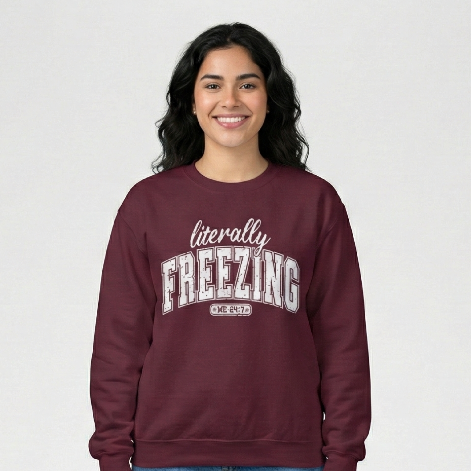 Literally Freezing Sweatshirt – Funny Cozy Crewneck Main image