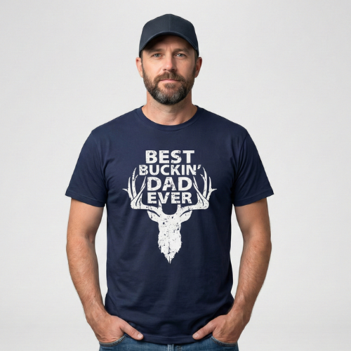 Best Buckin’ Dad Ever T-Shirt – Funny Hunting Dad Tee Main image