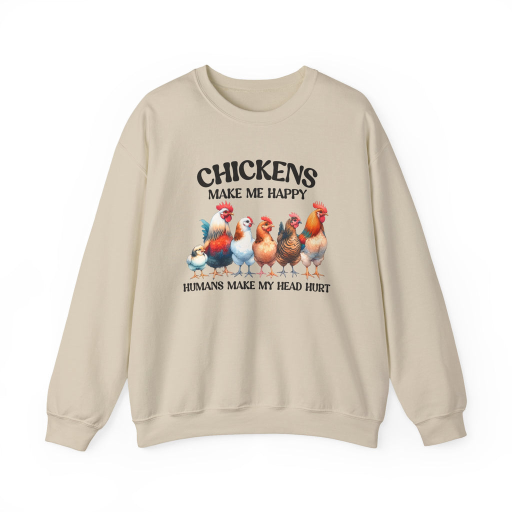 Chickens Make Me Happy Sweatshirt – Funny Farm Crewneck