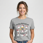 Easily Distracted by Peckers Chicken T-Shirt – Funny Homestead Tee