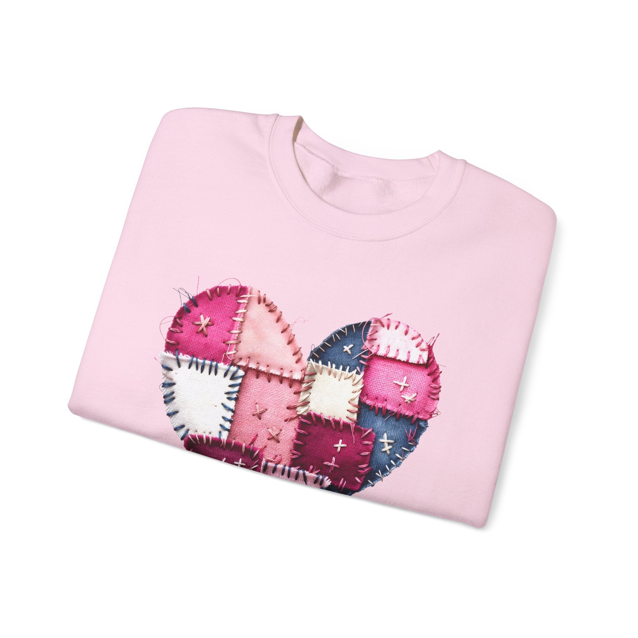 Patchwork Heart Sweatshirt – Cute Cozy Valentine Crewneck Secondary image