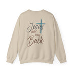 Jesus Has My Back Sweatshirt – Faith-Based Unisex Crewneck