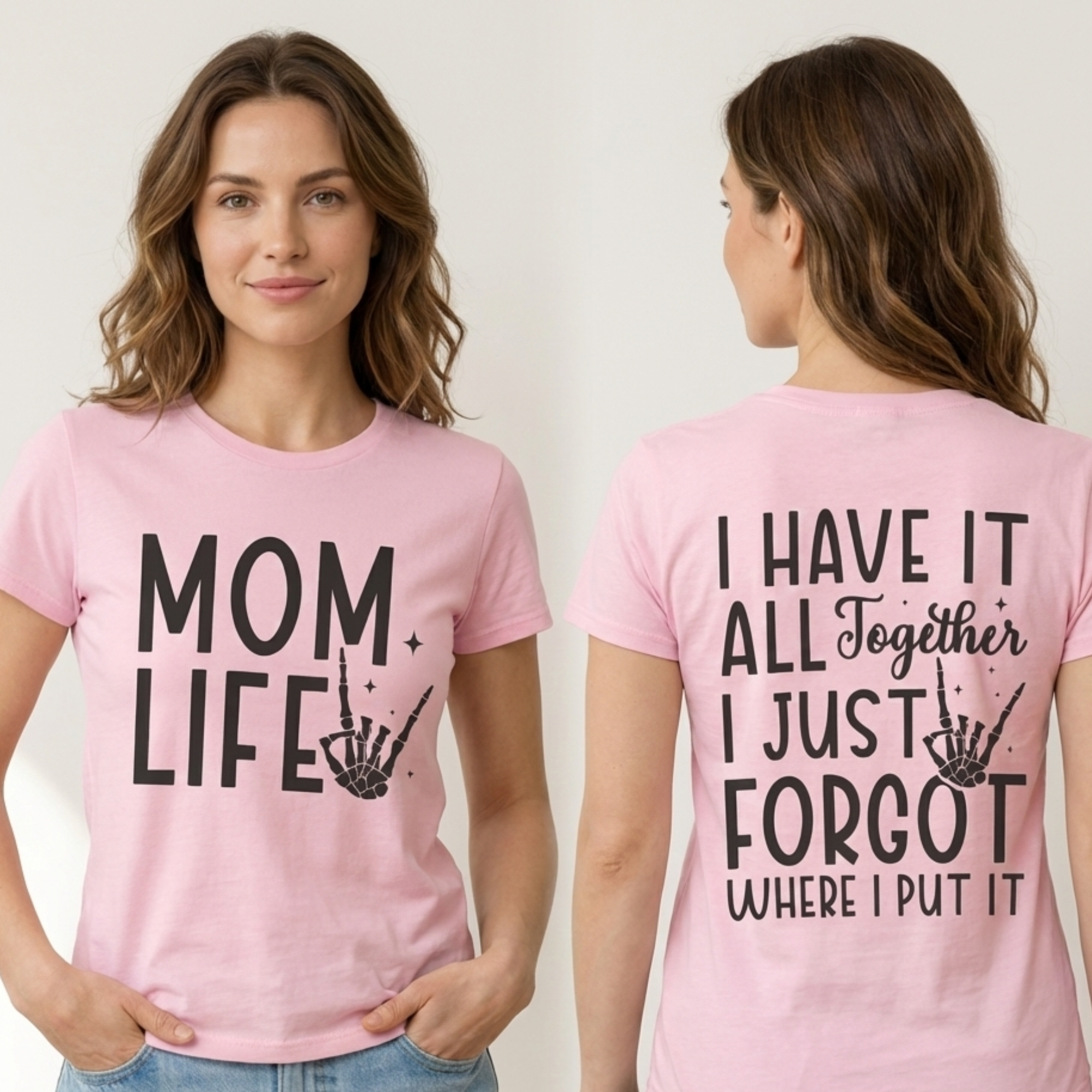 Mom Life T Shirt – Funny Double-Sided Graphic Tee for Moms