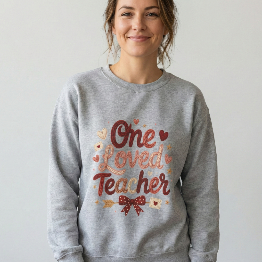 One Loved Teacher Sweatshirt – Cozy Appreciation Gift Main image