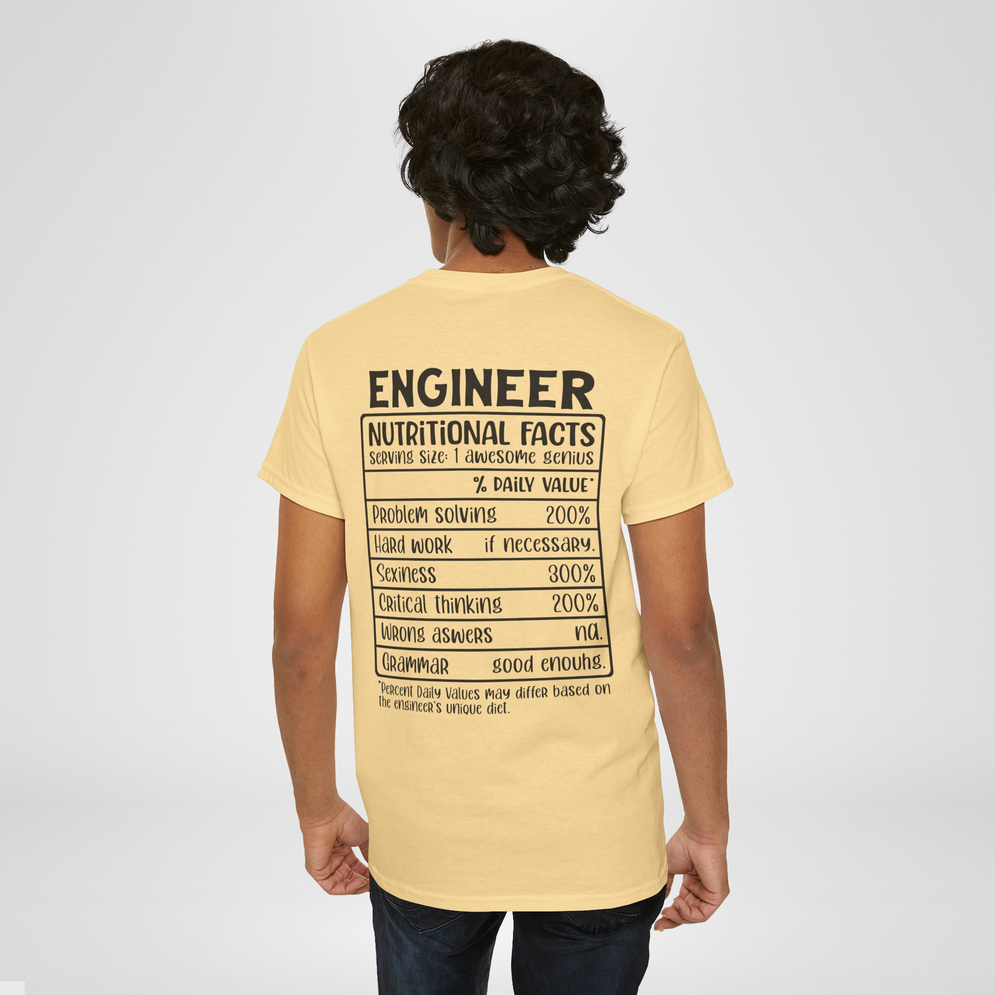 Engineer Nutritional Facts T-Shirt – Funny Engineering Graphic Tee Main image